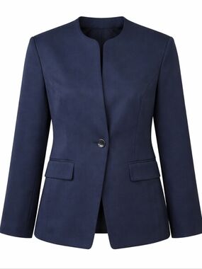 Vintage London Fog Collectables 100% Pure Virgin Wool Navy Blue Women's Blazer M